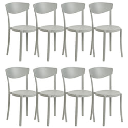 Set of 8 Dining Chairs VIESTE Light Grey