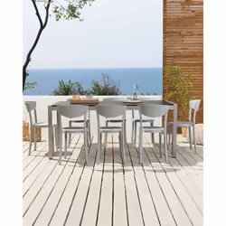 Set of 8 Dining Chairs VIESTE Light Grey