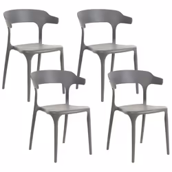 Set of 4 Garden Chairs GUBBIO Grey