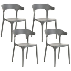 Set of 4 Garden Chairs GUBBIO Grey