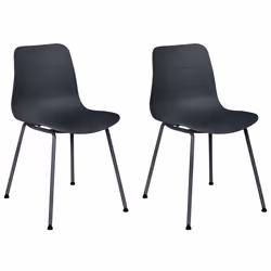 Set of 2 Dining Chairs LOOMIS Black