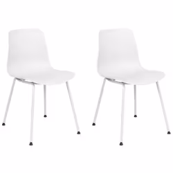 Set of 2 Dining Chairs LOOMIS White
