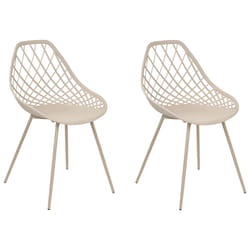 Set of 2 Dining Chairs CANTON II Beige