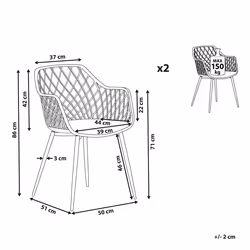 Set of 2 Dining Chairs NASHUA II Black