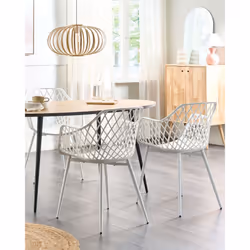Set of 2 Dining Chairs NASHUA II White