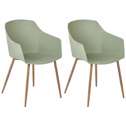 Set of 2 Dining Chairs FONDA II Light Green