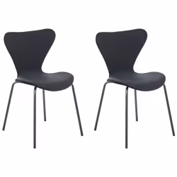 Set of 2 Dining Chairs BOONVILLE Velvet Black