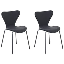 Set of 2 Dining Chairs BOONVILLE Velvet Black