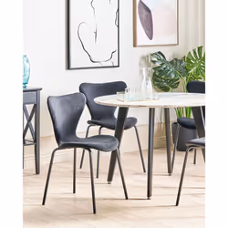 Set of 2 Dining Chairs BOONVILLE Velvet Black