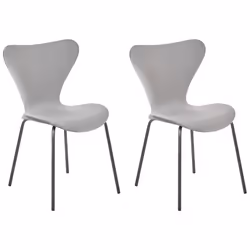 Set of 2 Dining Chairs BOONVILLE Velvet Light Grey