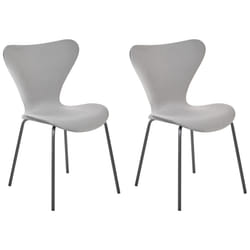 Set of 2 Dining Chairs BOONVILLE Velvet Light Grey