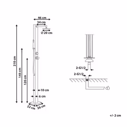 Freestanding Outdoor Shower OLZAI Silver