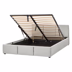 Ottoman Bed Velvet BOUSSE 140 x 200 cm (EU Double) Light Grey
