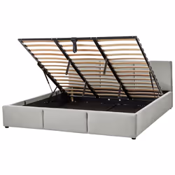 Ottoman Bed Velvet BOUSSE 180 x 200 cm (EU Super King) Light Grey