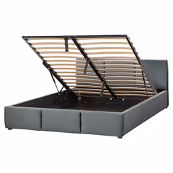 Ottoman Bed Velvet BOUSSE 160 x 200 cm (EU King Size) Dark Grey