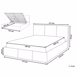 Ottoman Bed Velvet BOUSSE 160 x 200 cm (EU King Size) Dark Grey