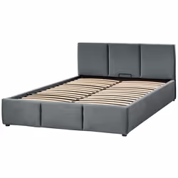Ottoman Bed Velvet BOUSSE 160 x 200 cm (EU King Size) Dark Grey