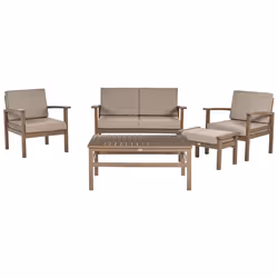 Garden Lounge Set with Table 4 Seater MANILA Acacia Wood Dark Brown