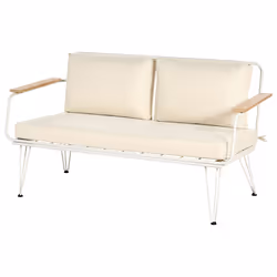 Garden Lounge Set with Table 4 Seater MONTESILVANO Metal Light Beige - Additional view 5
