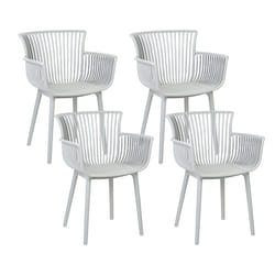 Set of 4 Garden Chairs PESARO Light Grey
