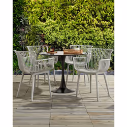 Set of 4 Garden Chairs PESARO Light Grey