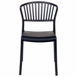 Set of 4 Garden Chairs GELA Black