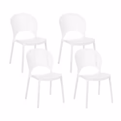 Set of 4 Garden Chairs OSTIA White
