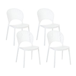 Set of 4 Garden Chairs OSTIA White