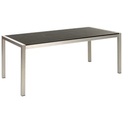 Garden Dining Table VERNIO 180 cm 90 cm Metal Black/ Silver