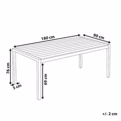 Garden Dining Table VERNIO 180 cm 90 cm Metal Black/ Silver - Additional view 5