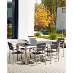 Set of 6 Garden Chairs VERNIO Black/ Silver