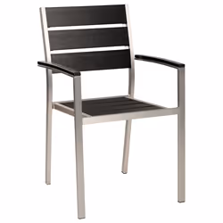 Set of 6 Garden Chairs VERNIO Black/ Silver
