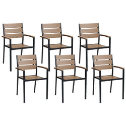 Set of 6 Garden Chairs VERNIO Brown/ Black