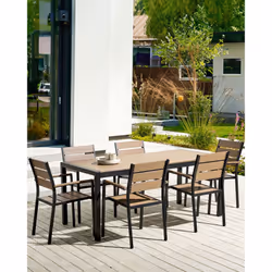 Set of 6 Garden Chairs VERNIO Brown/ Black - Additional view 4