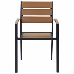 Set of 6 Garden Chairs VERNIO Brown/ Black - Additional view 5