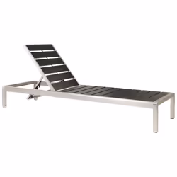 Sun Lounger NARDO Reclining Metal Black/ Silver