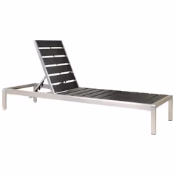 Sun Lounger NARDO Reclining Metal Black/ Silver