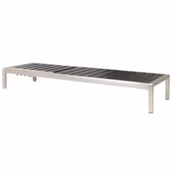 Sun Lounger NARDO Reclining Metal Black/ Silver - Additional view 4