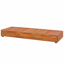 Sun Lounger with Cushion FANANO Reclining Acacia Wood Brown