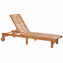 Sun Lounger PIETRALUNGA Reclining Acacia Wood Brown