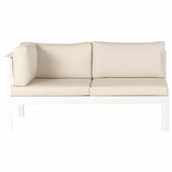 Garden Corner Sofa with Table 5 Seater MESSINA Left Hand Metal Beige