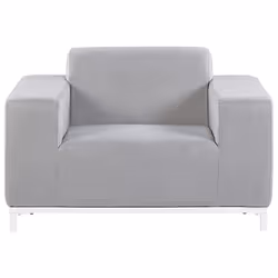 Set of 2 Garden Armchairs ROVIGO Fabric Light Grey