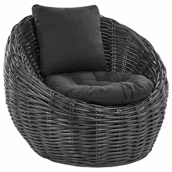Garden Chair LERICI Rattan Black