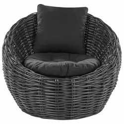 Garden Chair LERICI Rattan Black