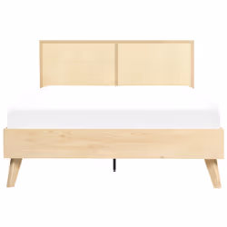 Bed Rattan MONPAZIER 140 x 200 cm (EU Double) Light Brown