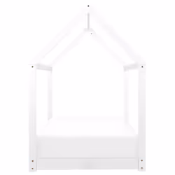 Wooden Kids House Bed EU Single Size White TOSSE