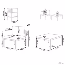 Garden Lounge Set with Table 2 Seater TERRACINA Metal Light Grey