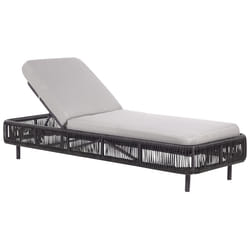 Sun Lounger with Cushion OSINI Reclining PE Rattan Grey
