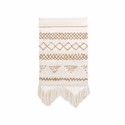 Cotton Wall Hanging with Tassels Beige BAZDAN