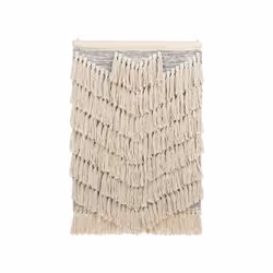 Cotton Wall Hanging with Tassels Beige KOTRA